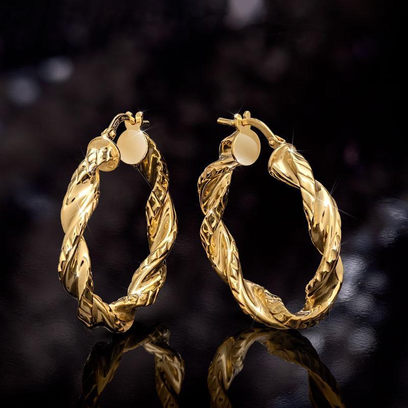 Italian Made Torcersi Twist Earrings (1
